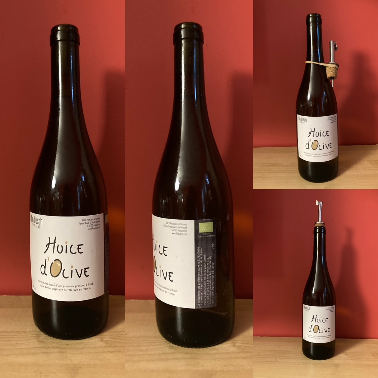 Huile d'Olive Bio et Demeter (75cl) - Domaine Flo Busch (DE NOUVEAU DISPONIBLE!)